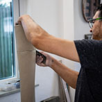 Ashraf Hanna at work in his studio 2019